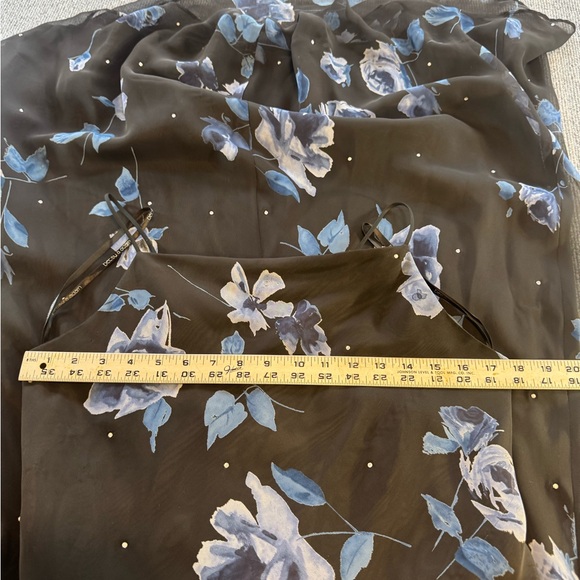 Vtg Y2K Betsy & Adam Black Blue Floral Prom Gown | 14 | Ethereal Fairy - Picture 12 of 12